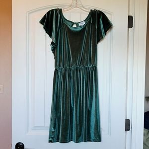 Green velvet dress